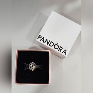Pandora Luminous Leaves White Pearl Charm with Clear Cubic Zirconia